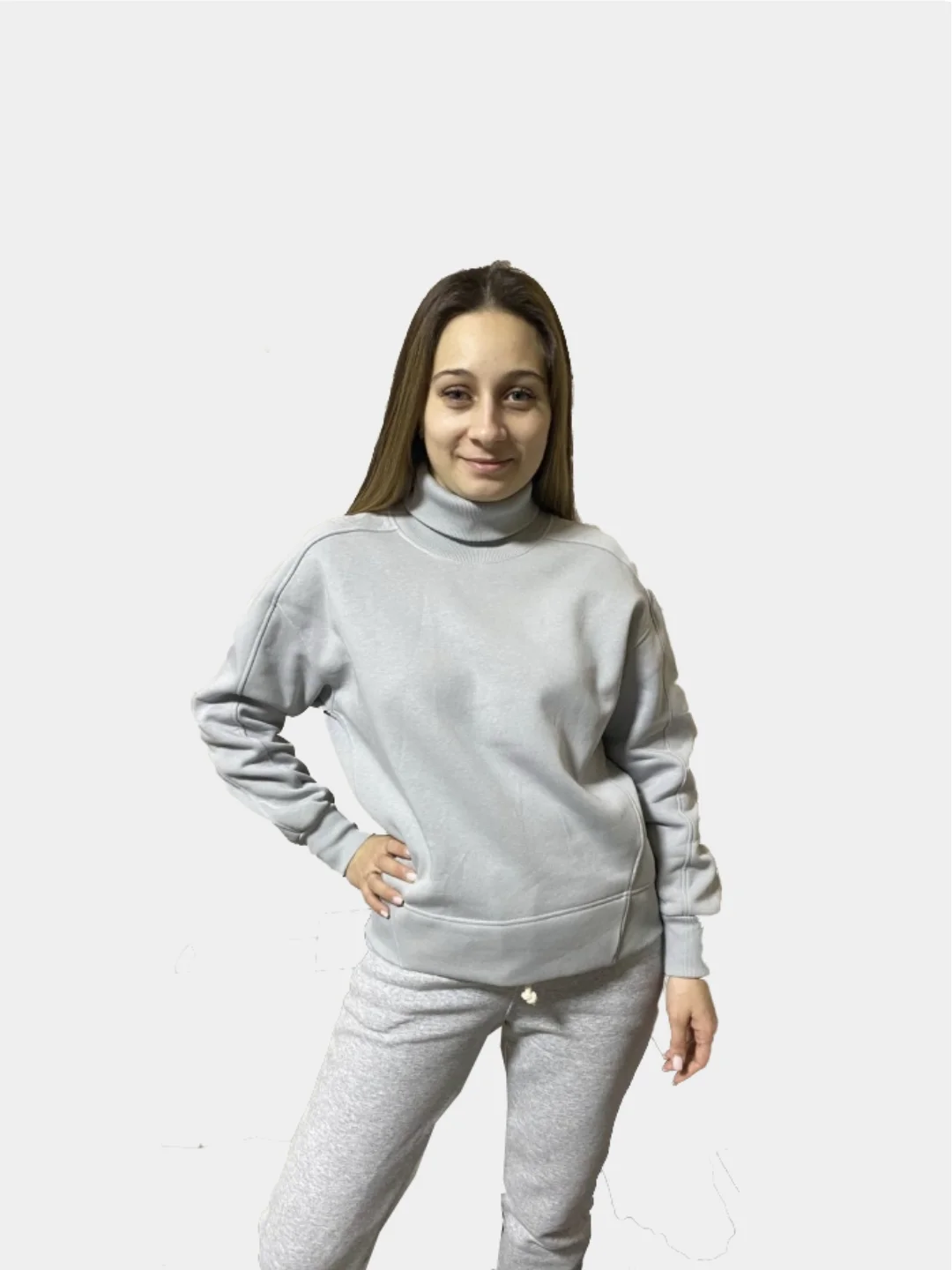 Серебряный свитшот женский с горлом H&H