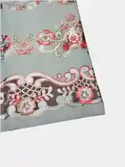 Клеенка на стол с узорами цветков, серая 120-200 см х 137 см
