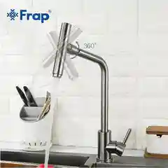 Смеситель для кухни Frap из нержавеющей стали, с поворотным и крутящимся изливом