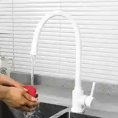 Смеситель для кухни Frap из нержавеющей стали с поворотным гибким изливом
