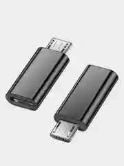 Серый адаптер переходник lightning на micro usb лайтинг на микро усб юсб