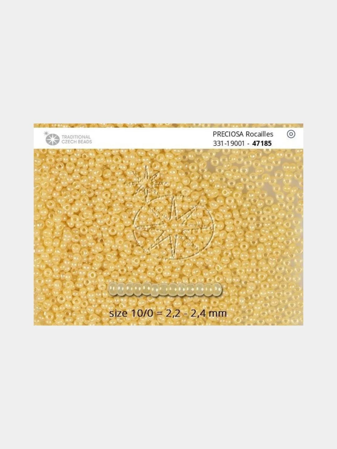 Горчичный чешский бисер Preciosa 10/0, Shell, 10 и 50 грамм