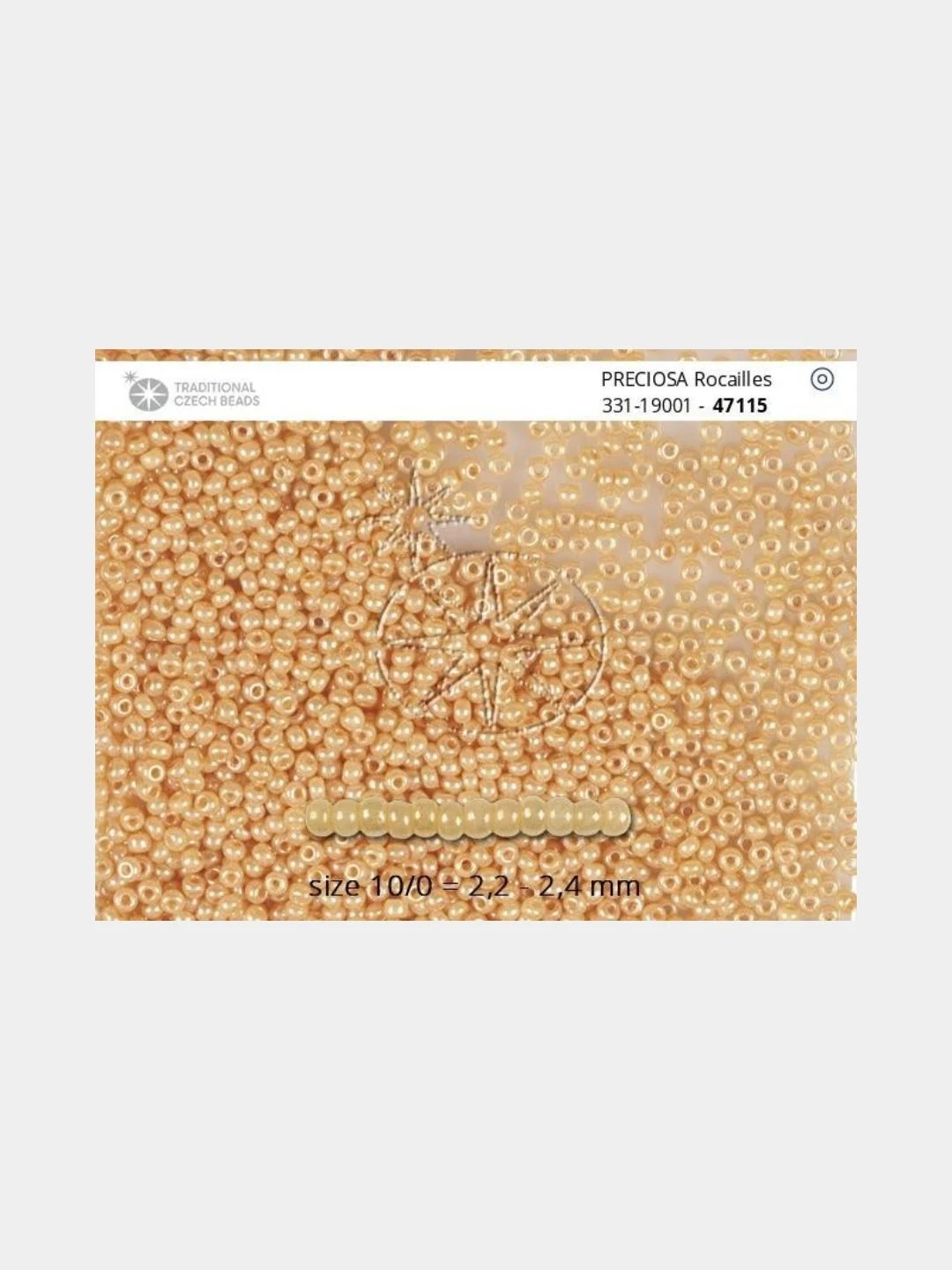 Карамельный чешский бисер Preciosa 10/0, Shell, 10 и 50 грамм