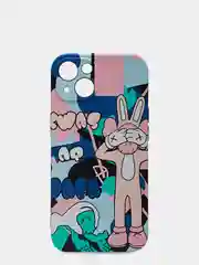 Синий чехол для iPhone 13 (6.1) фосфорный силиконовый