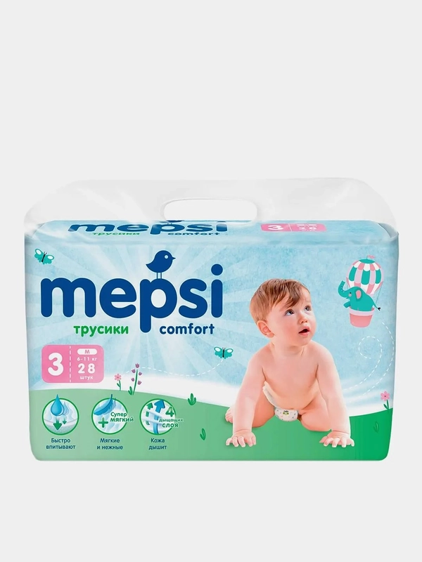 Подгузники-трусики Mepsi М, 6-11 кг, 28 штук