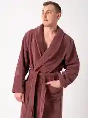Шоколадный халат мужской, махровый, хлопок