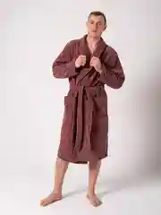 Шоколадный халат мужской, махровый, хлопок