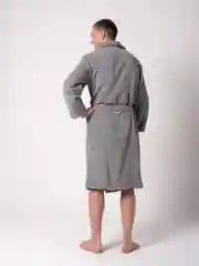 Серый халат мужской, махровый, хлопок