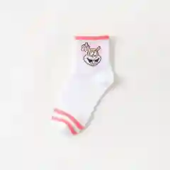 Кораллово-розовый носки унисекс с мультяшками средней длины