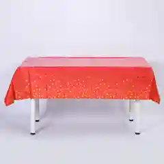 Коралловый меланж скатерть одноразовая праздничная со звездами, 1,37*1,83 м