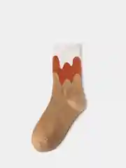 Карамельный носки женские с принтом "Paint" длинные,  высокие