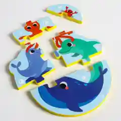Игрушка-пазл для ванны "Пирамидка: Морские животные", 5 деталей
