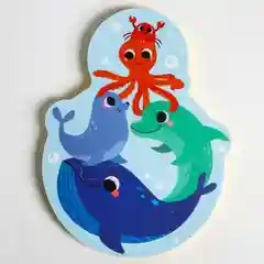 Игрушка-пазл для ванны "Пирамидка: Морские животные", 5 деталей