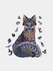 Коричневый деревянные фигурные пазлы 3 размера лиса,сова,тигр,кот,дракон,панда