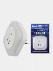 DTL-321 White/Sensor/2USB Светильник ночник с фотосенсором