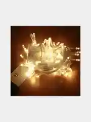 Бежевый гирлянда на батарейках 3,5,6 м светодиодная, гирлянда 20,30,40Led, гирлянда 5м  LR06*3