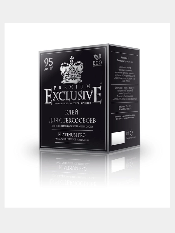 Обойный клей Exclusive Premium для стеклообоев и обоев на флиз. основе,500 гр, до 95кв.м