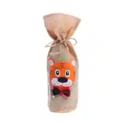 Бежевый чехол украшение на бутылку "Новый Год"