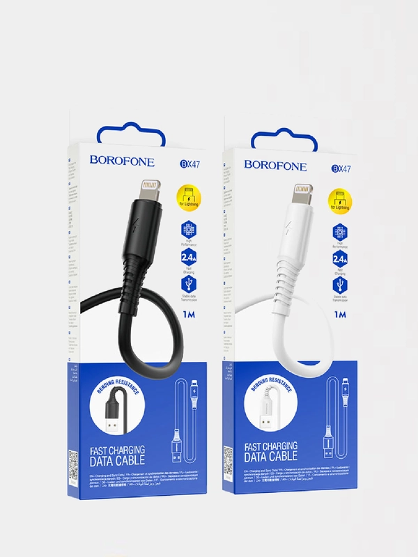 Кабель силиконовый для зарядки iPhone 6, 7, 8, X, XS, XR, 11 USB Lightning Borofone BX47