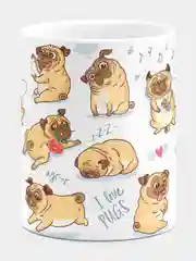 Кружка керамическая Веселые мопсы