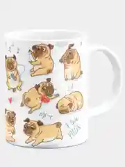 Кружка керамическая Веселые мопсы