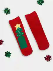 Зеленый теплые новогодние носки, унисекс