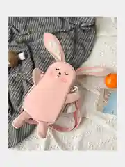 Розовый детский рюкзак заяц