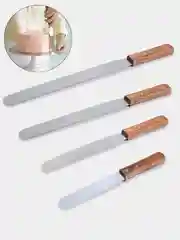 Лопатка-палетка кондитерская прямая с деревянной ручкой