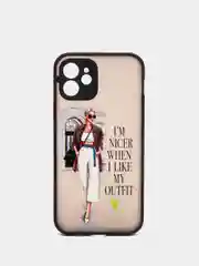 Коричневый чехол для iPhone 7/8/SE,XR,XS Max,11 Pro Max,12, 12 Pro Max с бортиками и с защитой камеры