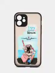 Голубой чехол для iPhone 7/8/SE,XR,XS Max,11 Pro Max,12, 12 Pro Max с бортиками и с защитой камеры
