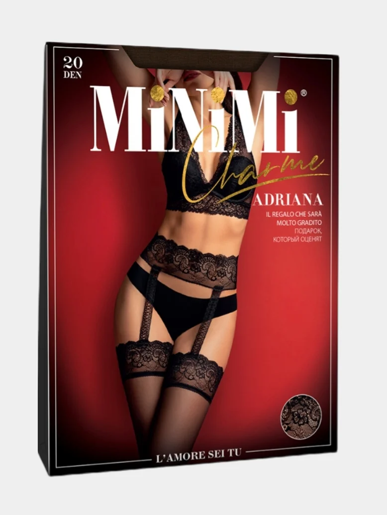 Колготки-имитация чулок Minimi Adriana, на кружевном поясе, 20 ден