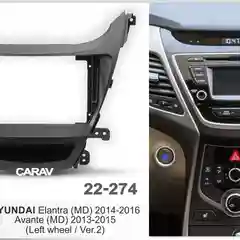 Переходная рамка 22-274, 2 DIN, 9 дюймов, Hyndai Elantra (MD) 2014-16 руль слева
