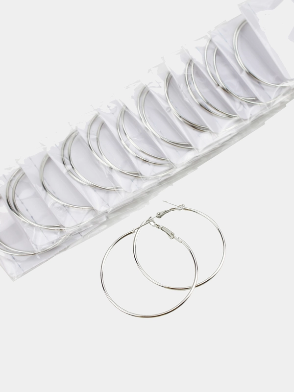 Серьги Кольца "Конго" диаметром 2,5,  4, 5 см