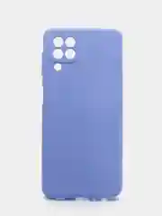 Голубой чехол силиконовый с микрофиброй и защитой камеры для Samsung Galaxy A22 4G (самсунг)