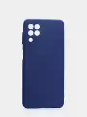 Синий чехол силиконовый с микрофиброй и защитой камеры для Samsung Galaxy A22 4G (самсунг)
