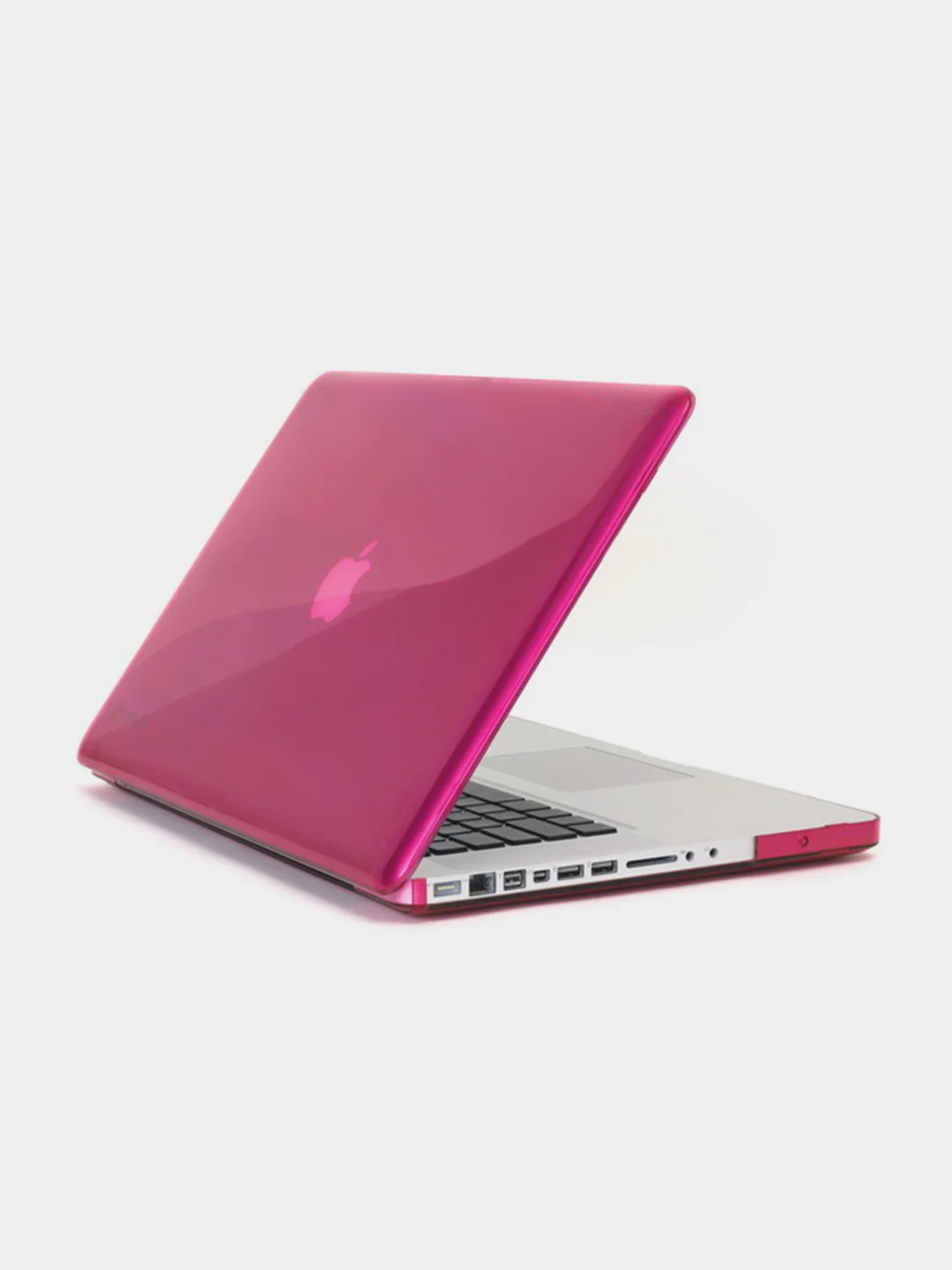 Розовый чехол-накладка (прозрачная) для ноутбука Apple Macbook (чехол для Макбука)