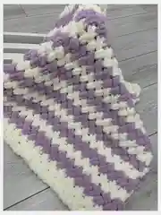 Плед детский ручной вязки из ALIZE PUFFI плетенка двухцветная