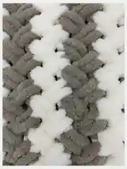 Бежевый меланж плед детский ручной вязки из ALIZE PUFFI плетенка двухцветная
