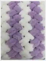 Молочный плед детский ручной вязки из ALIZE PUFFI плетенка двухцветная