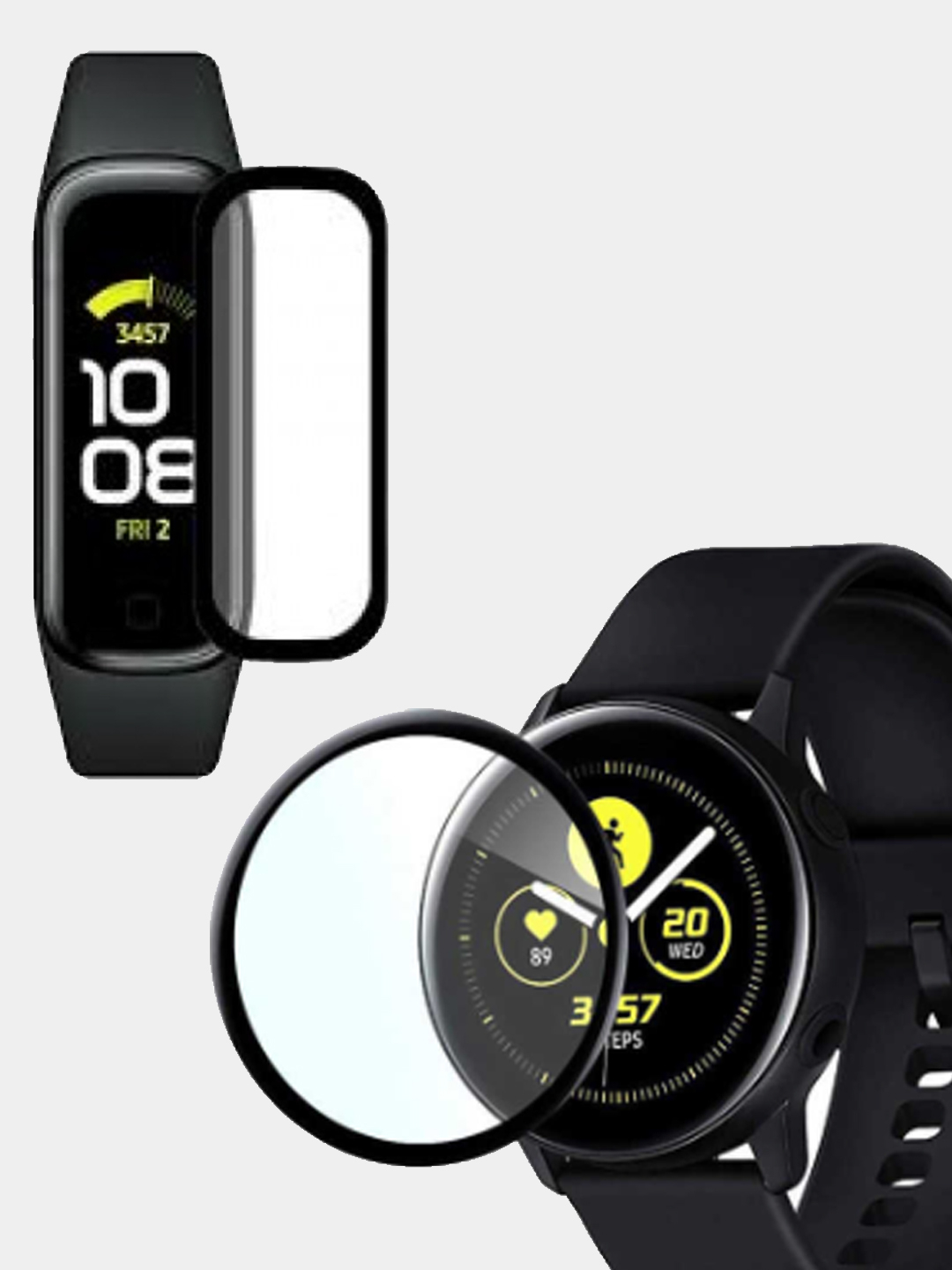 Защитное стекло для смарт-часов Samsung Galaxy Watch Active Galaxy Fit 2  самсунг купить по цене 99 ₽ в интернет-магазине KazanExpress