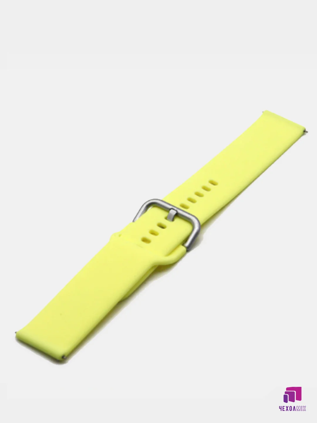 Лимонный силиконовый ремешок универсальный для Xiaomi Amazfit Bip/ Samsung/Huawei, 20 мм, с кнопкой