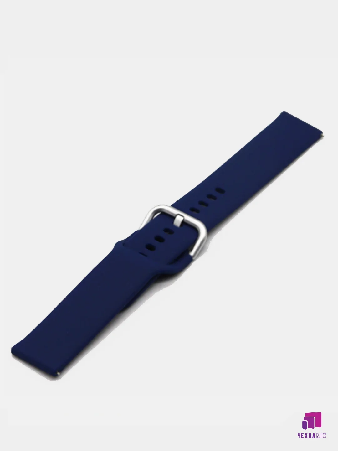 Темно-синий силиконовый ремешок универсальный для Xiaomi Amazfit Bip/ Samsung/Huawei, 20 мм, с кнопкой