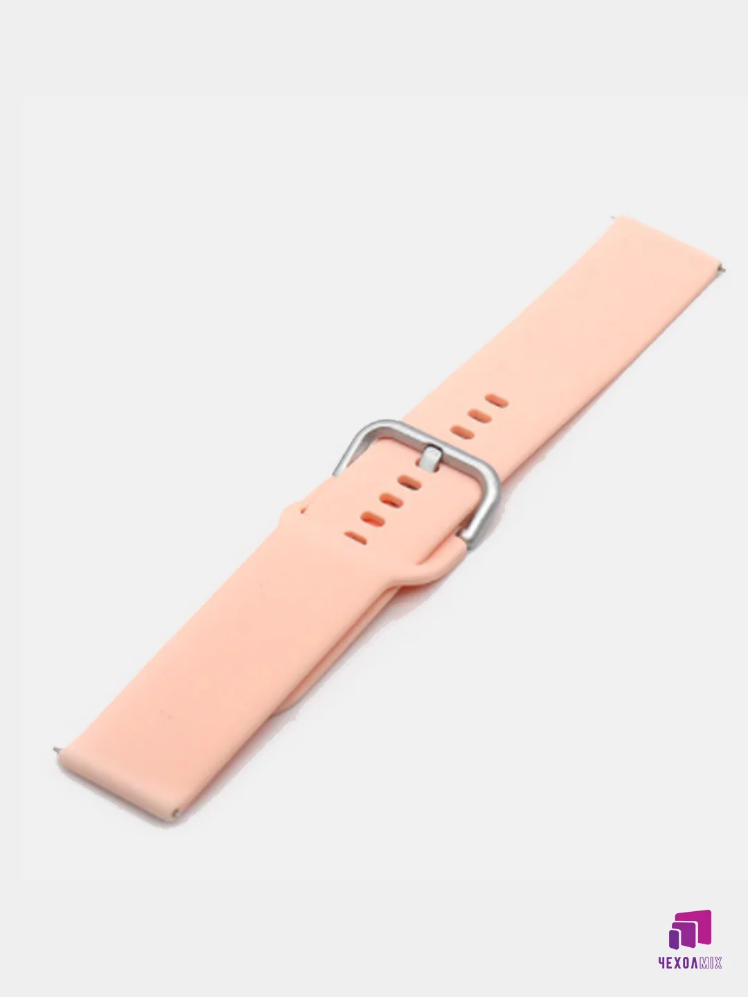 Розовый силиконовый ремешок универсальный для Xiaomi Amazfit Bip/ Samsung/Huawei, 20 мм, с кнопкой