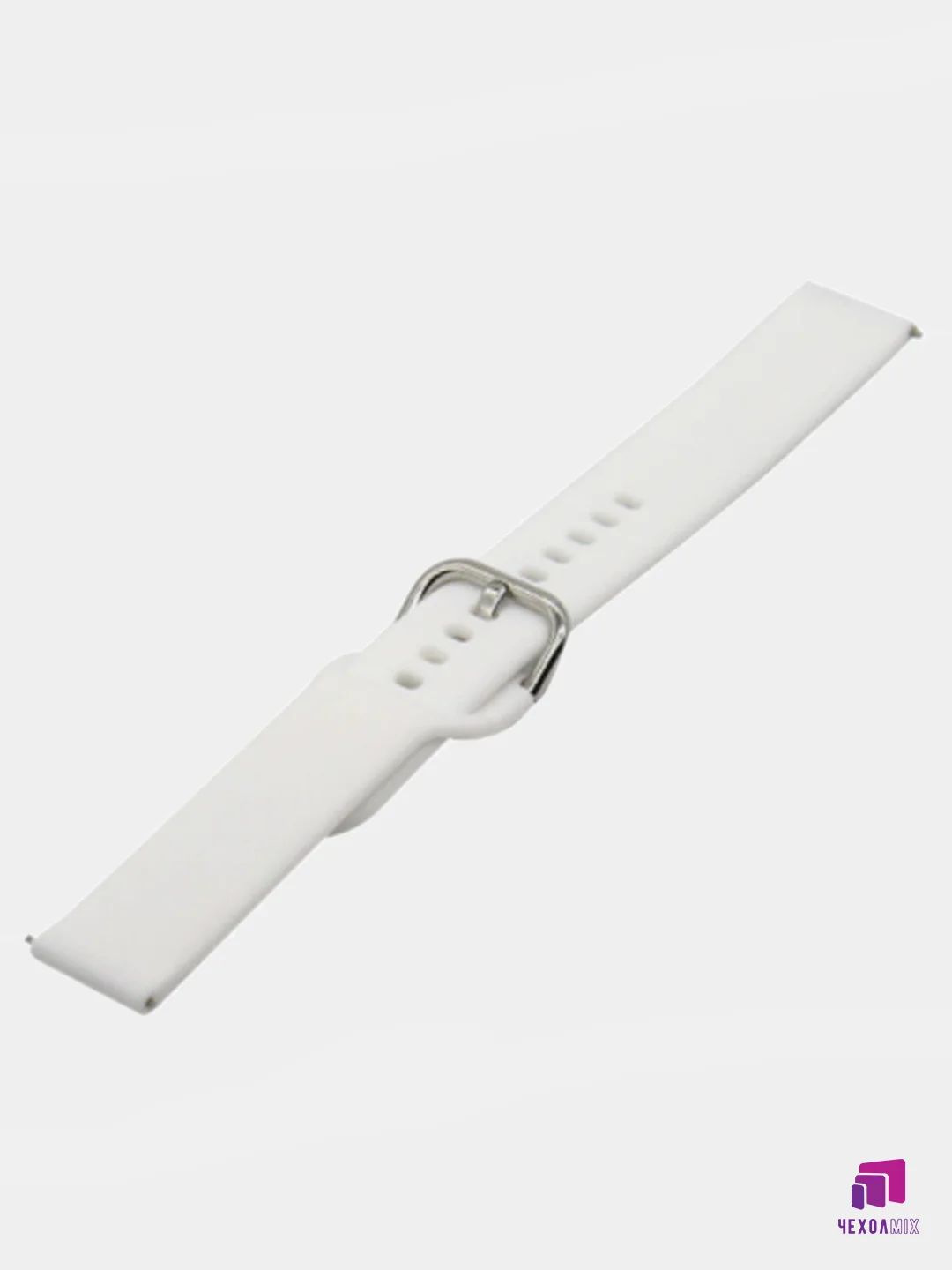 Белый силиконовый ремешок универсальный для Xiaomi Amazfit Bip/ Samsung/Huawei, 20 мм, с кнопкой