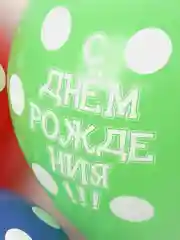Шарики "С днем рождения", в горошек, 5 штук