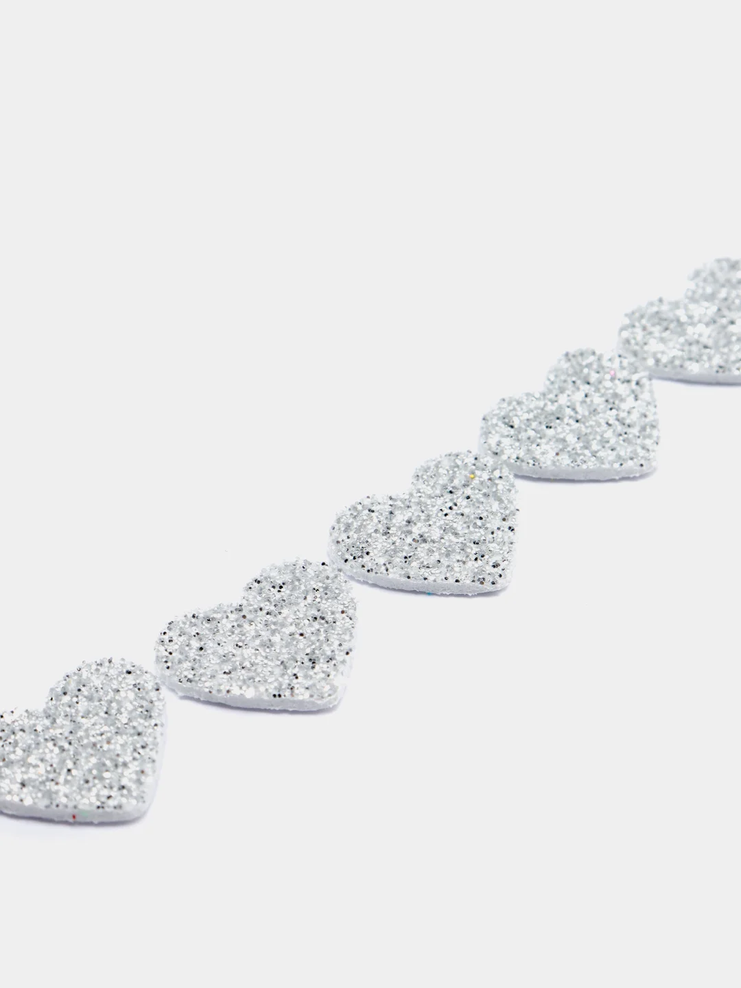 Серебряный сердечки декоративные из фоамирана, 15 мм