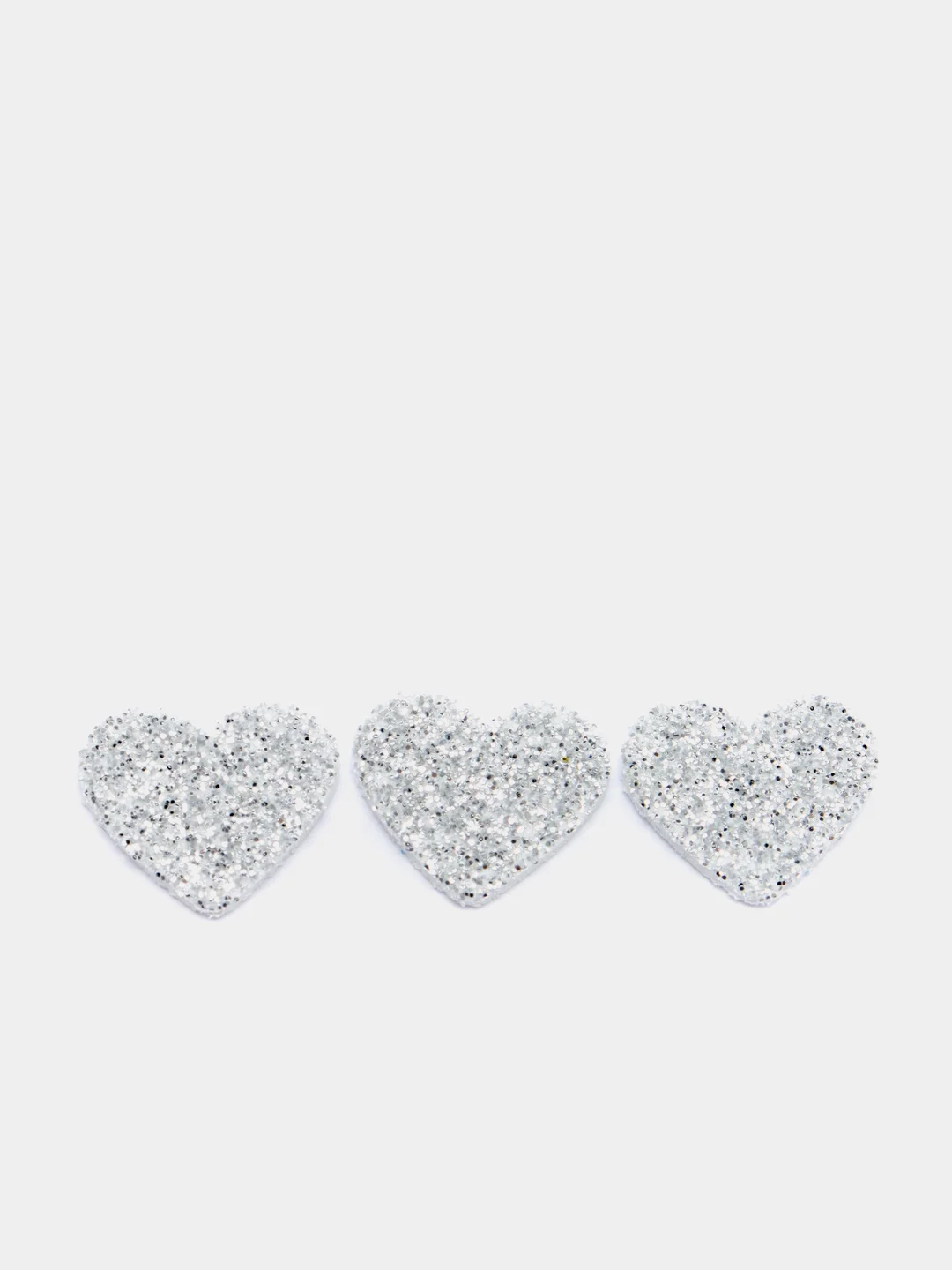 Серебряный сердечки декоративные из фоамирана, 15 мм