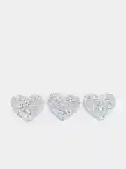 Серебряный сердечки декоративные из фоамирана, 15 мм