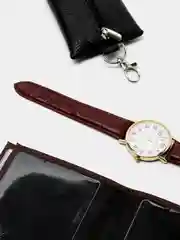 Обложка для автодокументов из натуральной кожи, часы и чехол для ключей