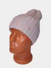 Конфетный шапка женская вязаная утепленная на флисе зимняя